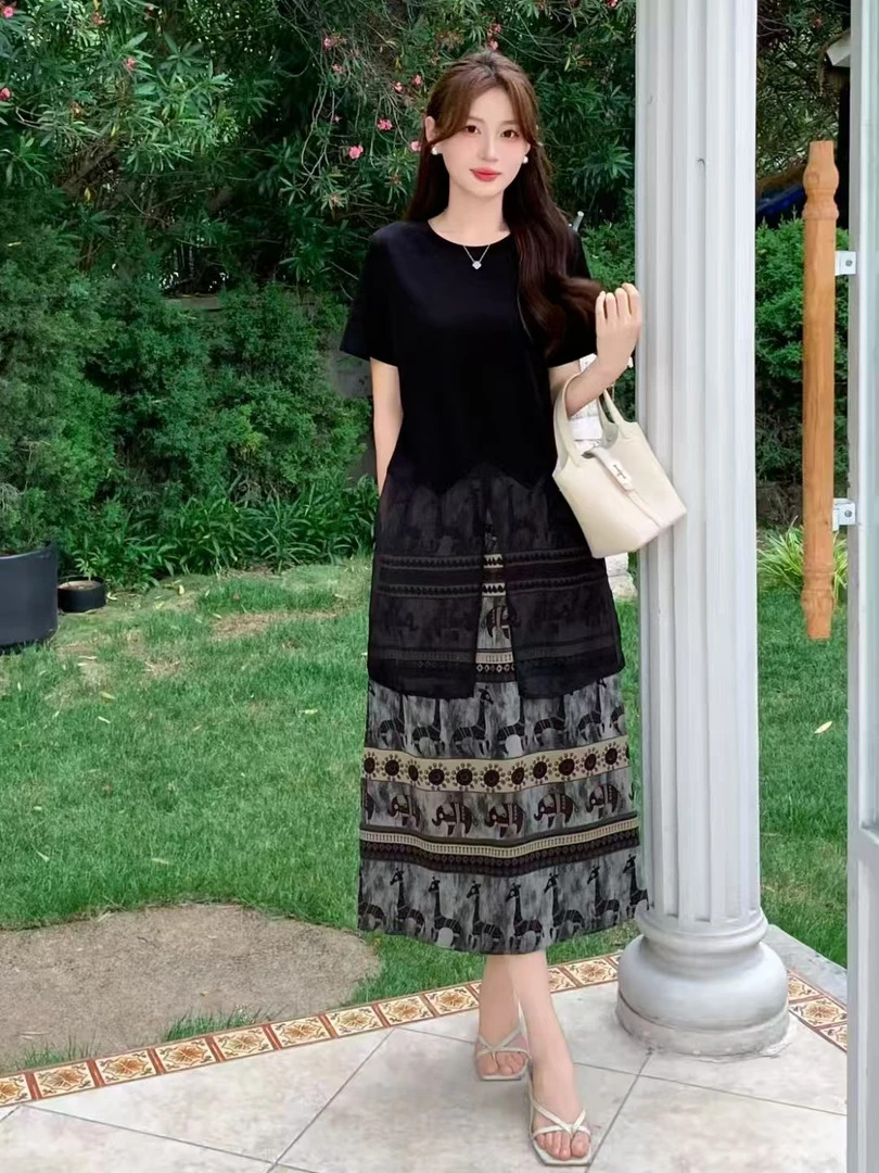 【钰姐精选】笑思9863-波西米亚套装裙轻熟风复古气质女装