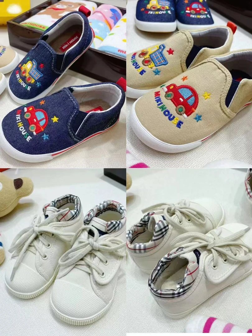 (现货）MK一脚蹬刺绣软底鞋帆布学步宝宝平底鞋子瑕疵款(NO退NO换）