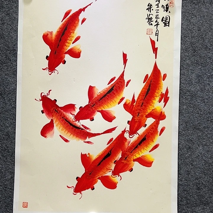 国画知鱼之乐纯手绘