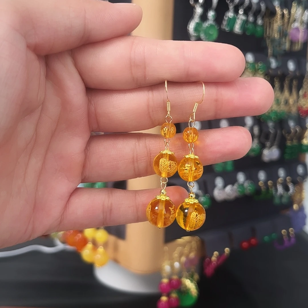 锆石纯铜925银耳饰