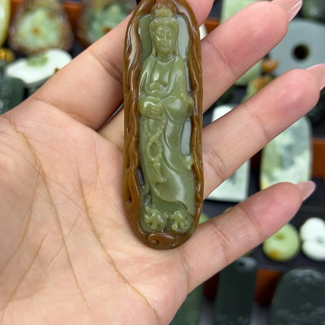 用***4岫岩河磨玉（透闪石质玉）未镶嵌颈饰
