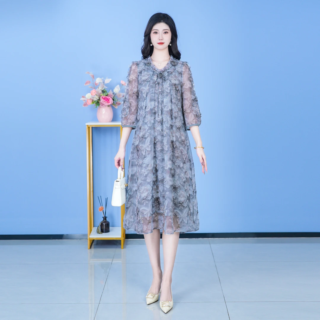 【SJYH231】2025年春季新款时尚优雅减龄连衣裙姑苏城外寒山寺