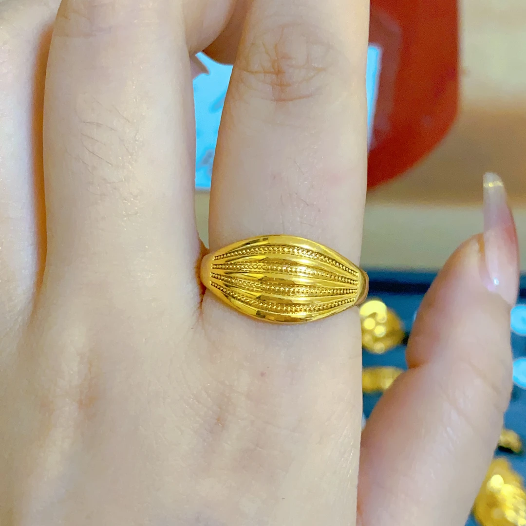 铜合金戒指 亮面实心贝壳纹戒指 开口可调节防水A56