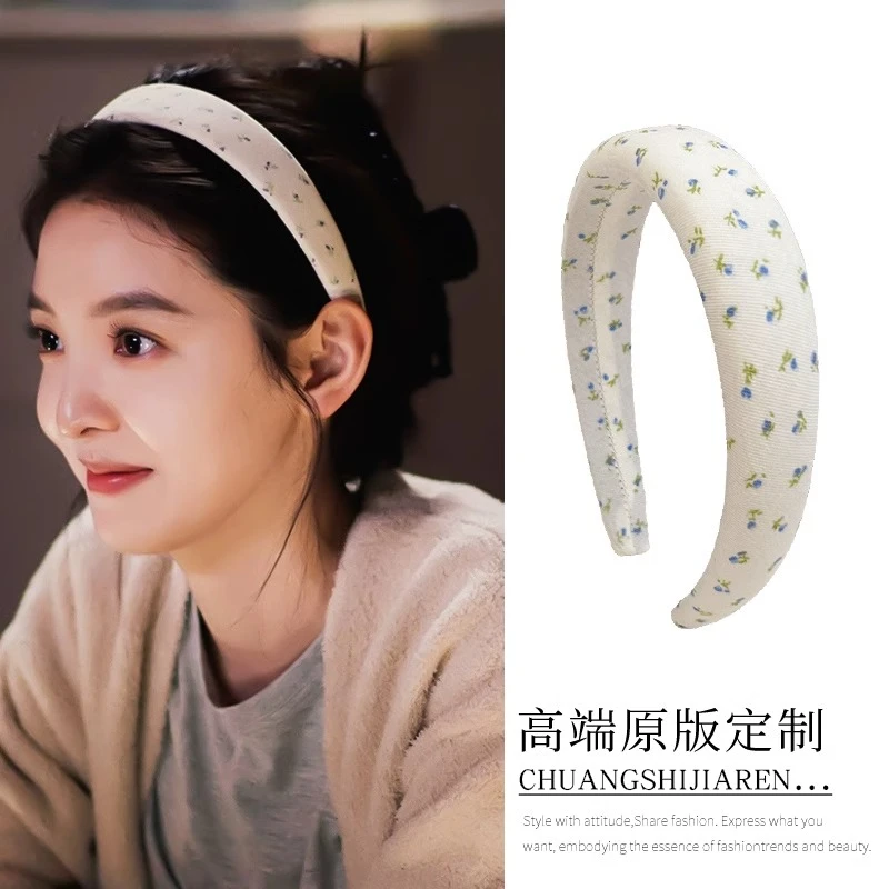 难哄章若楠温以凡同款碎花海绵发箍女法式甜美高颅顶头箍压发发卡
