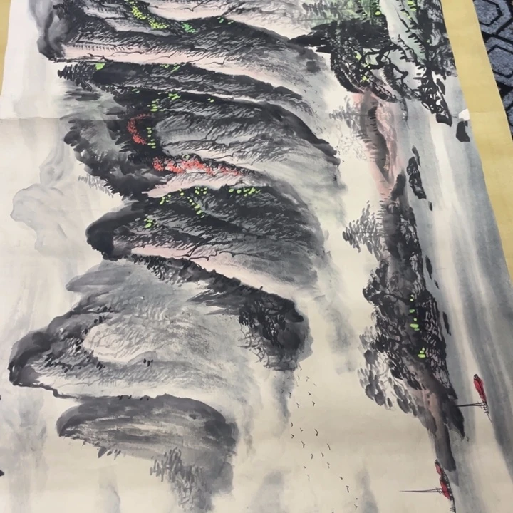 横款国画山水作品