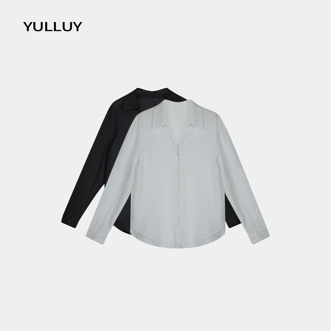 YULLUY【简约衬衫】春夏款V领简约百搭衬衫 25SSG30005