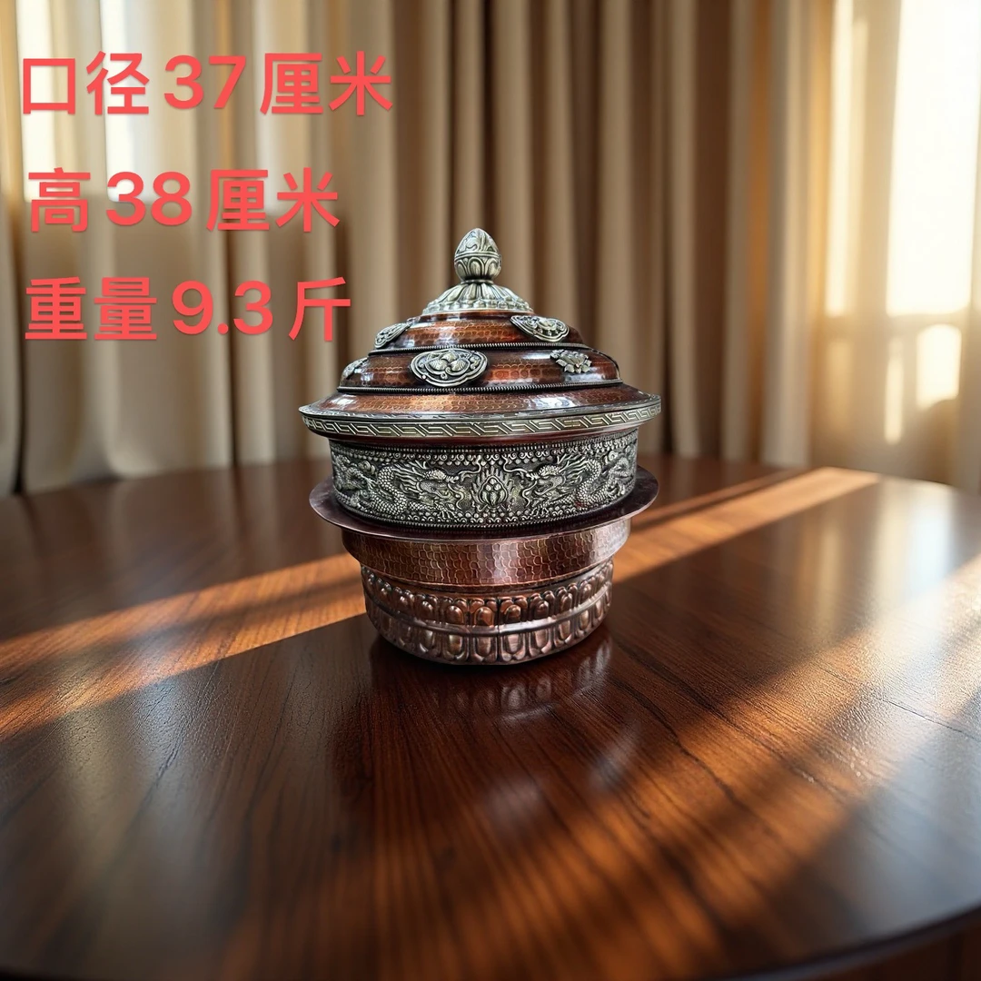 纯铜手工奶茶锅口径37厘米高46厘米