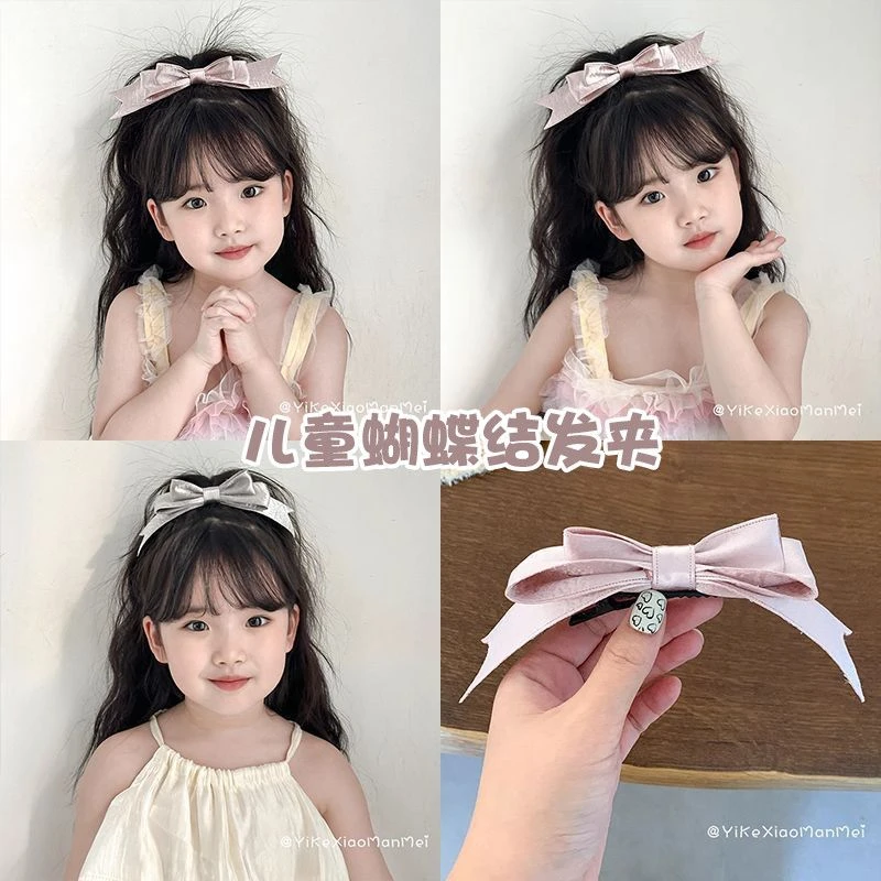 高级芭蕾风~立体蝴蝶结儿童发夹女童头顶夹公主头饰宝宝发卡发饰