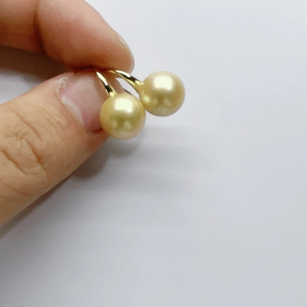 海水珍珠耳饰银S925镶嵌