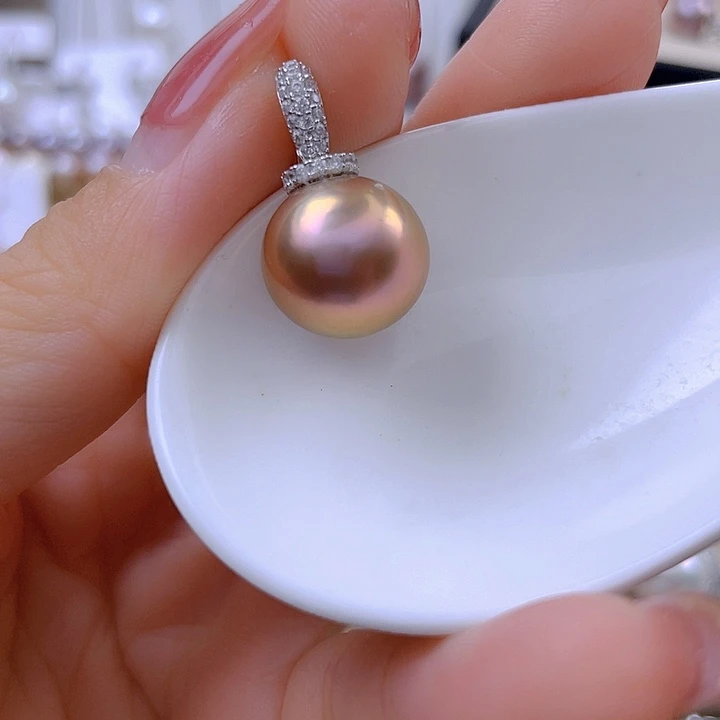 *****淡水珍珠吊坠(赠链)银S925镶嵌