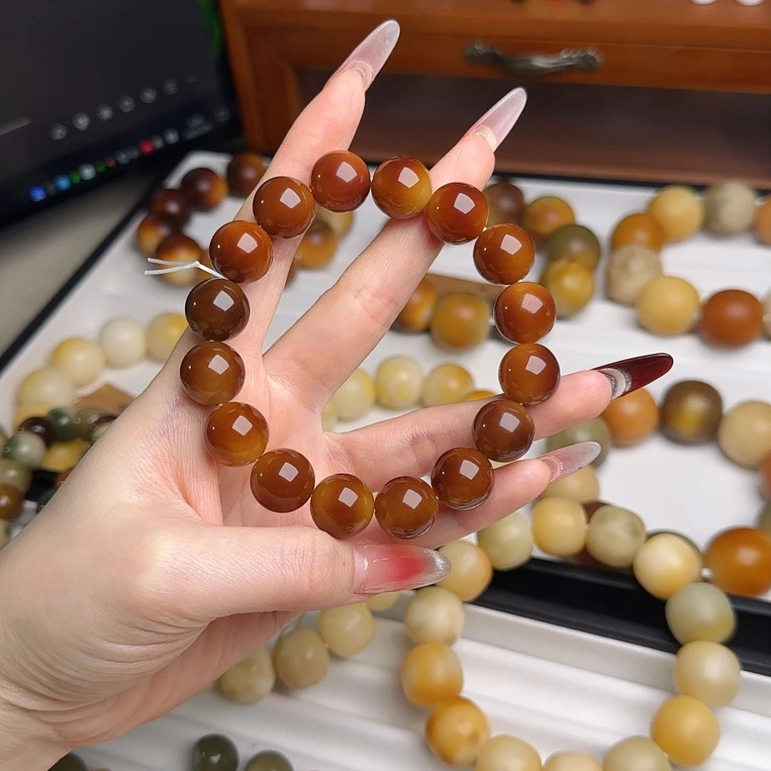 菩提根/象牙果手串卡14焦糖栗子微瑕