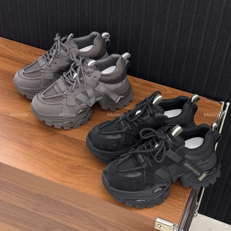 厚底显脚小百搭洋气老爹鞋女2025秋季新款时尚轻便运动阿甘鞋