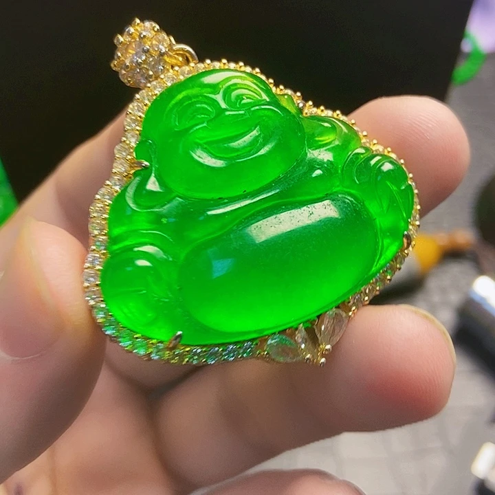 颈饰14K金镶嵌翡翠