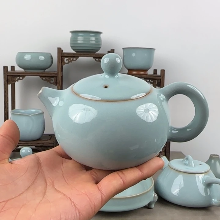 瓷片汝窑茶壶西施壶支钉烧