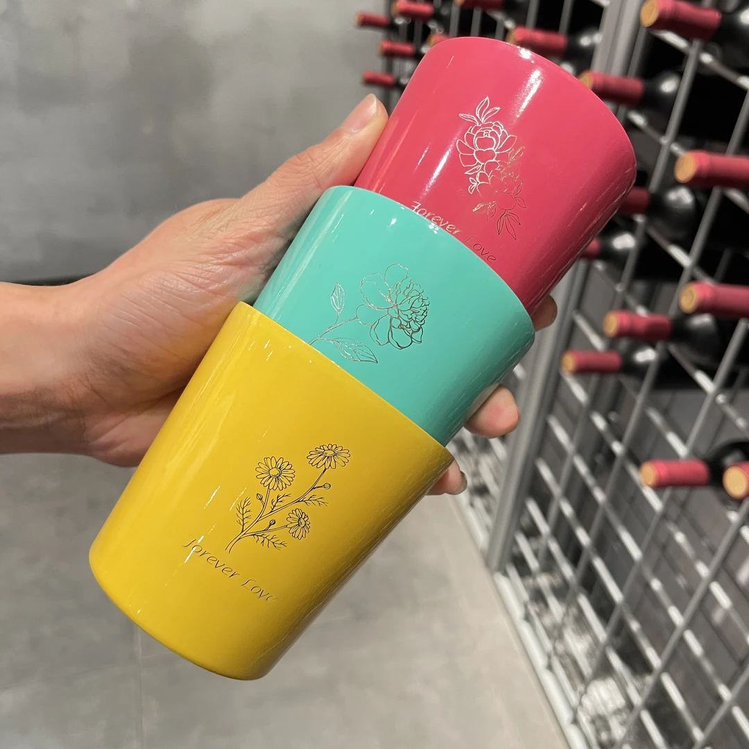 304不锈钢加厚双层直饮杯咖啡杯马克杯便携车载杯