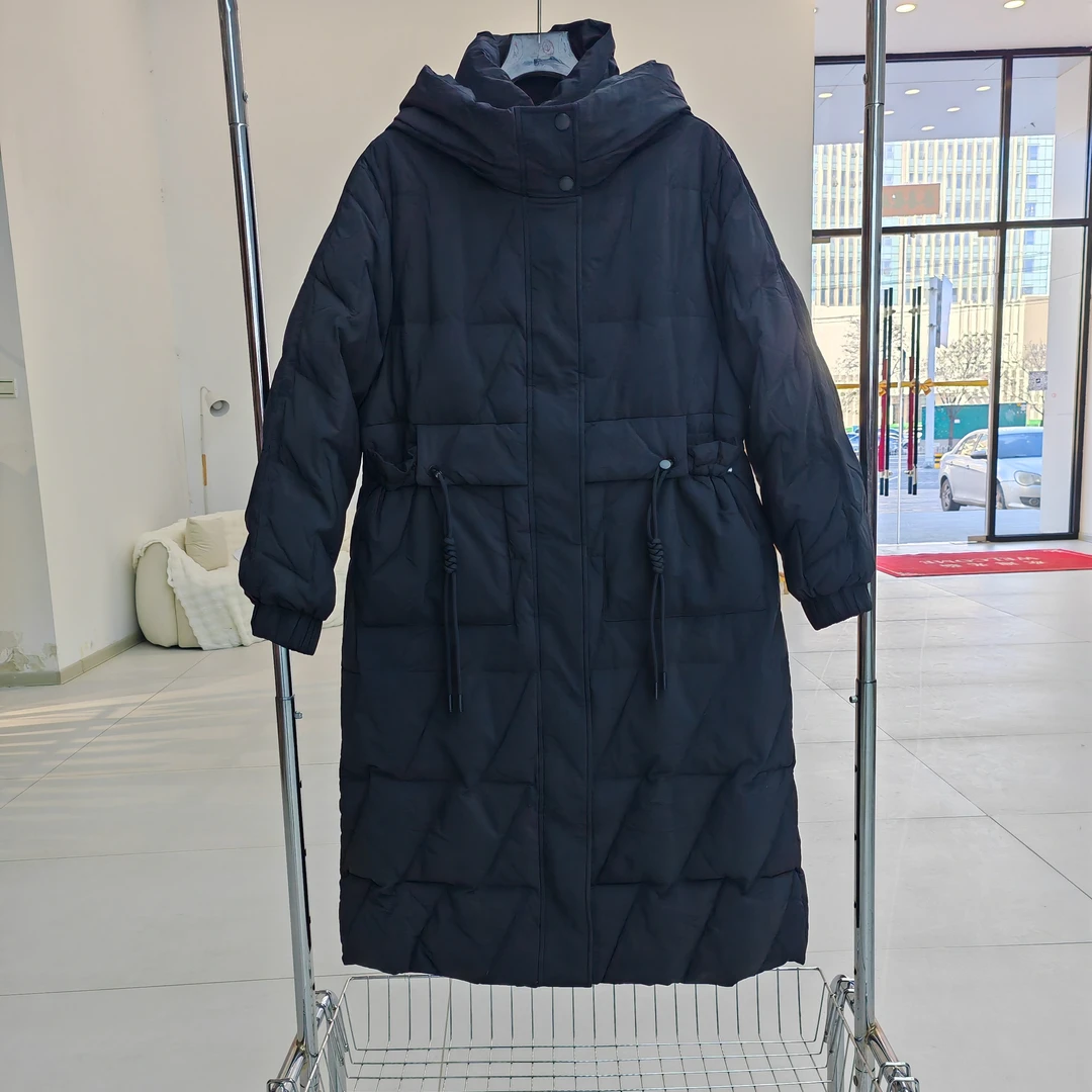 国风流苏白鸭绒女长款羽绒服 006