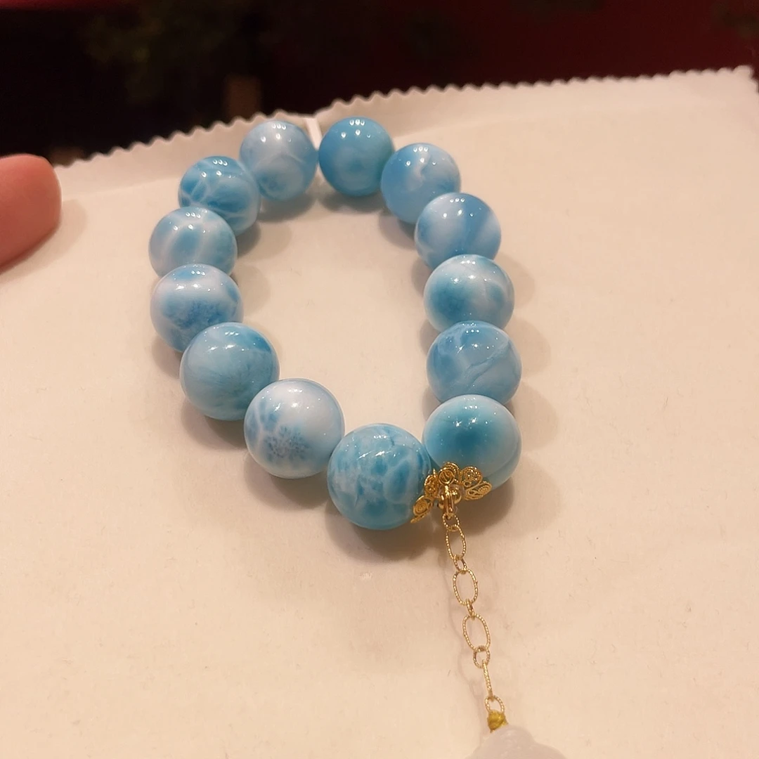 针钠钙石（海纹石）未镶嵌手串