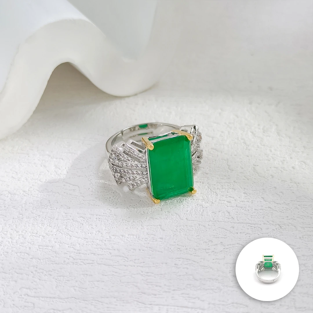 铜合金合成锆石戒指 WHLM-006686【翠方熠彩】戒指轻奢时尚精致简约