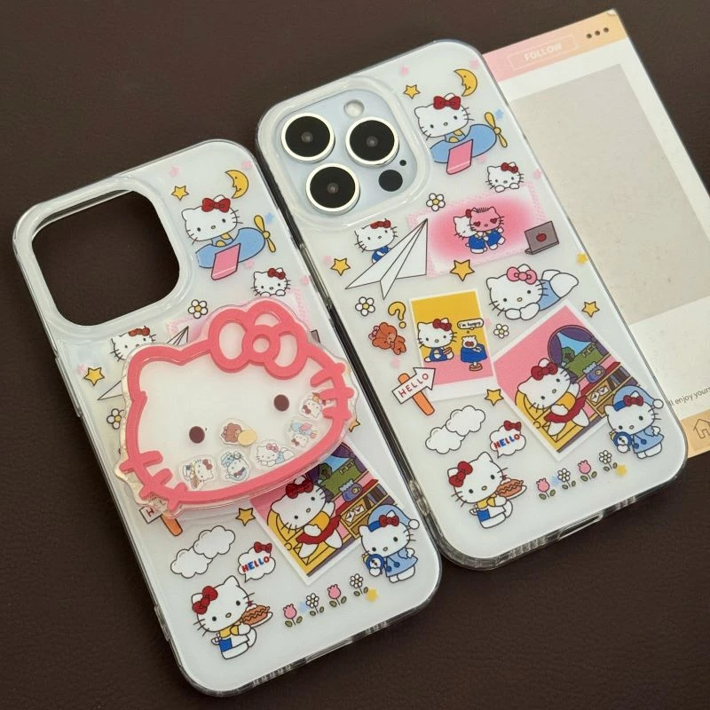 插画凯蒂适用苹果iphone小米15promax防摔vivo华为oppo手机壳女