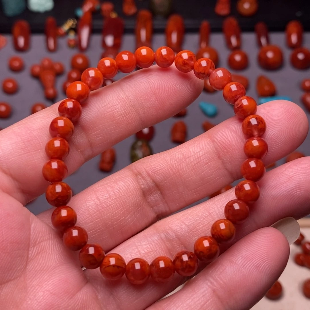 南红玛瑙火焰手串未镶嵌
