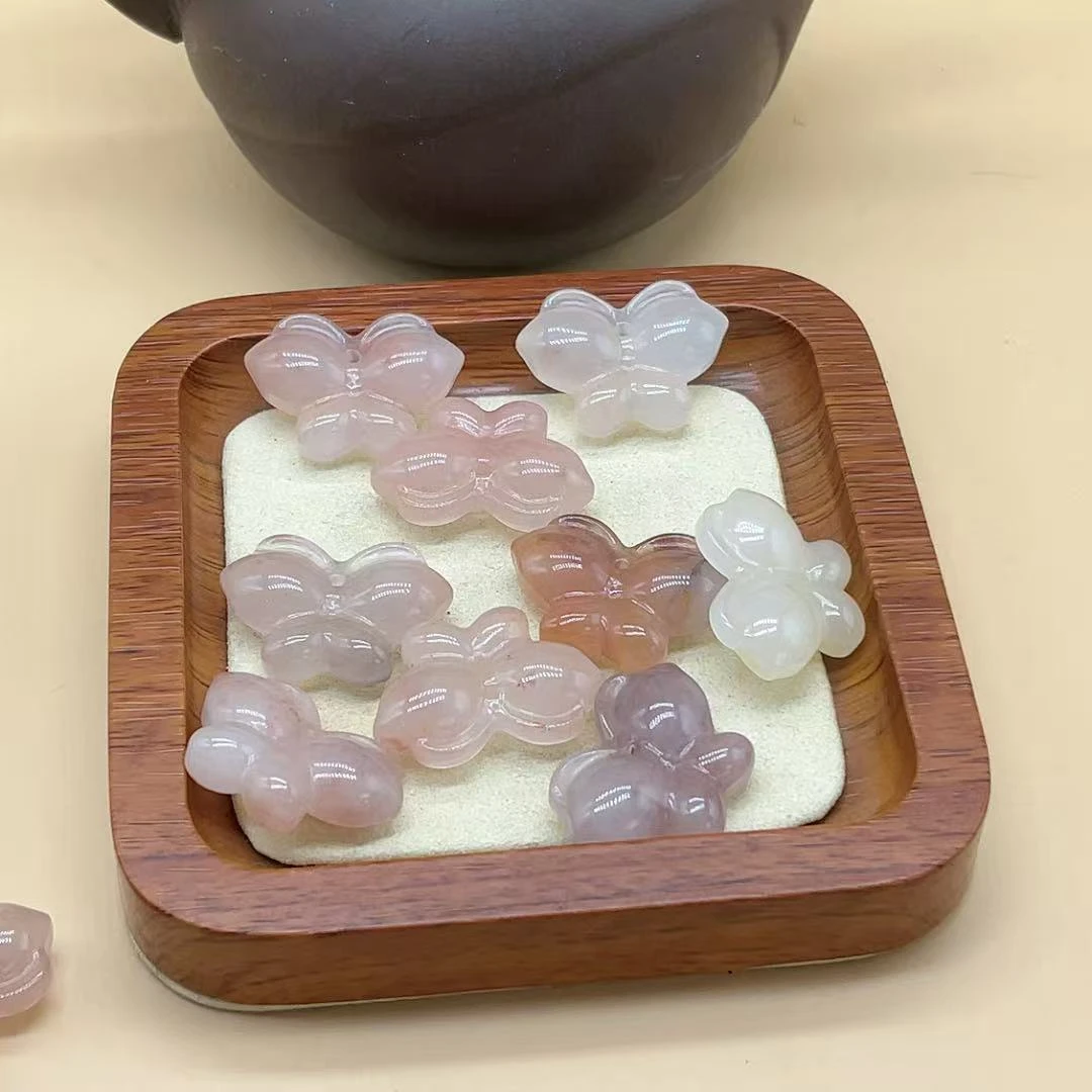 【玉美人】金丝玉桃花酿蝴蝶吊坠（多样性发货拍一发一）