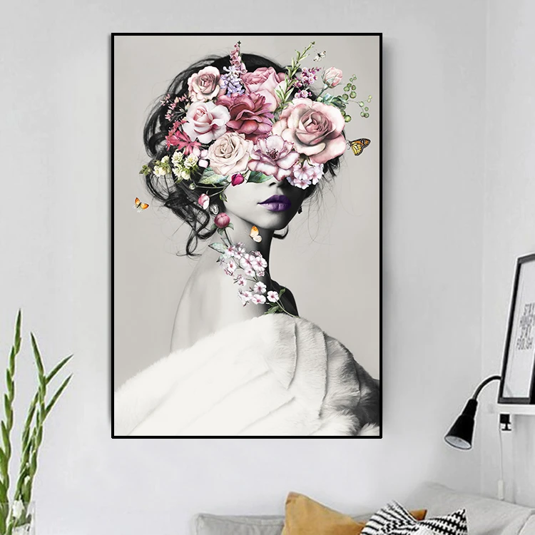 晶瓷客厅艺术装饰画 餐厅玄关走廊卧室壁画 背景墙挂画美女122