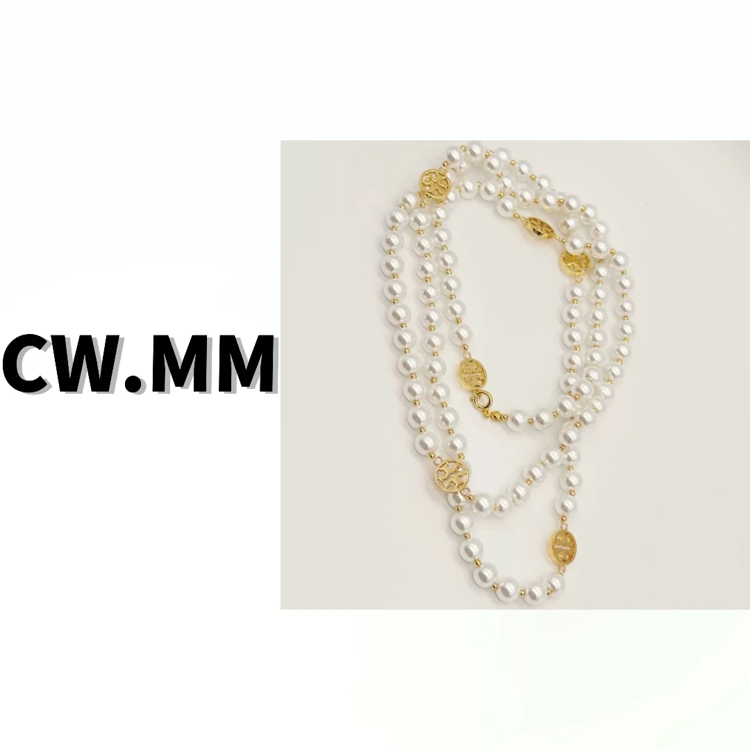 非金属仿珍珠项链 CW.MM 洋气百搭珍珠项链手工