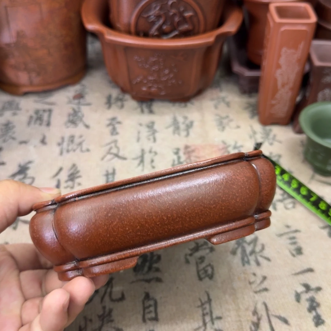 紫砂花盆12.5x9.5x3内经紫砂花盆