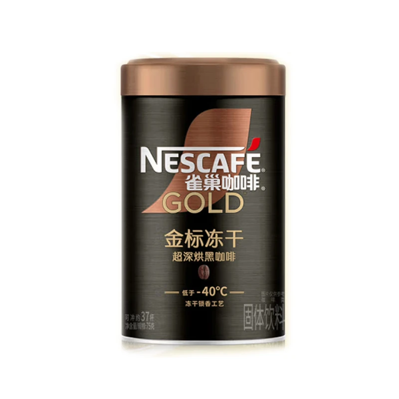 雀巢咖啡GOLD金标冻干超深烘黑咖啡 75克