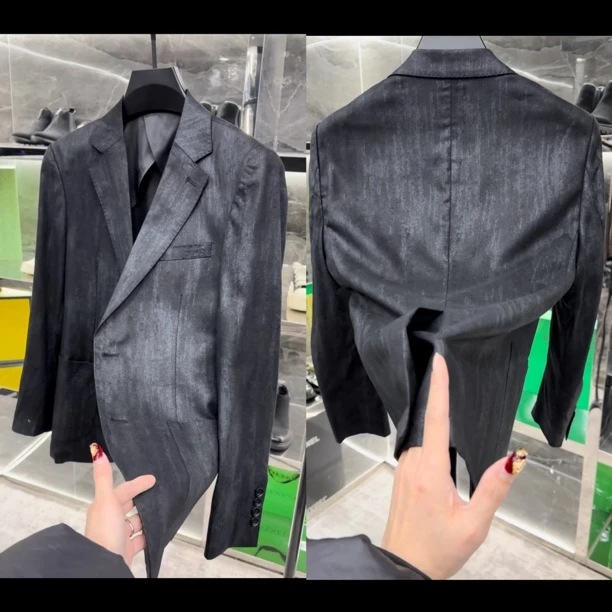 春夏男士扎染莱塞尔混纺薄款修身西服87073