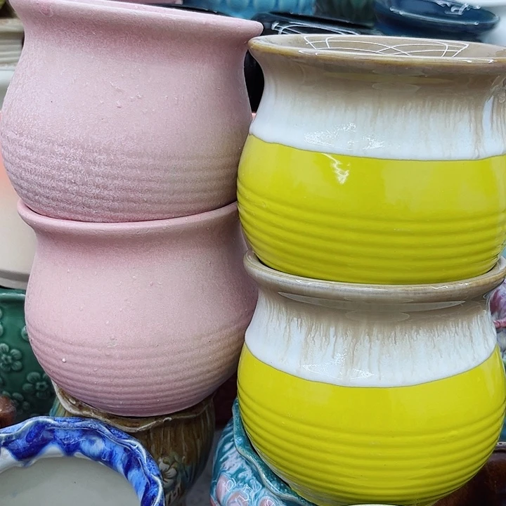 多肉绿植陶瓷花盆9.9包邮，有孔