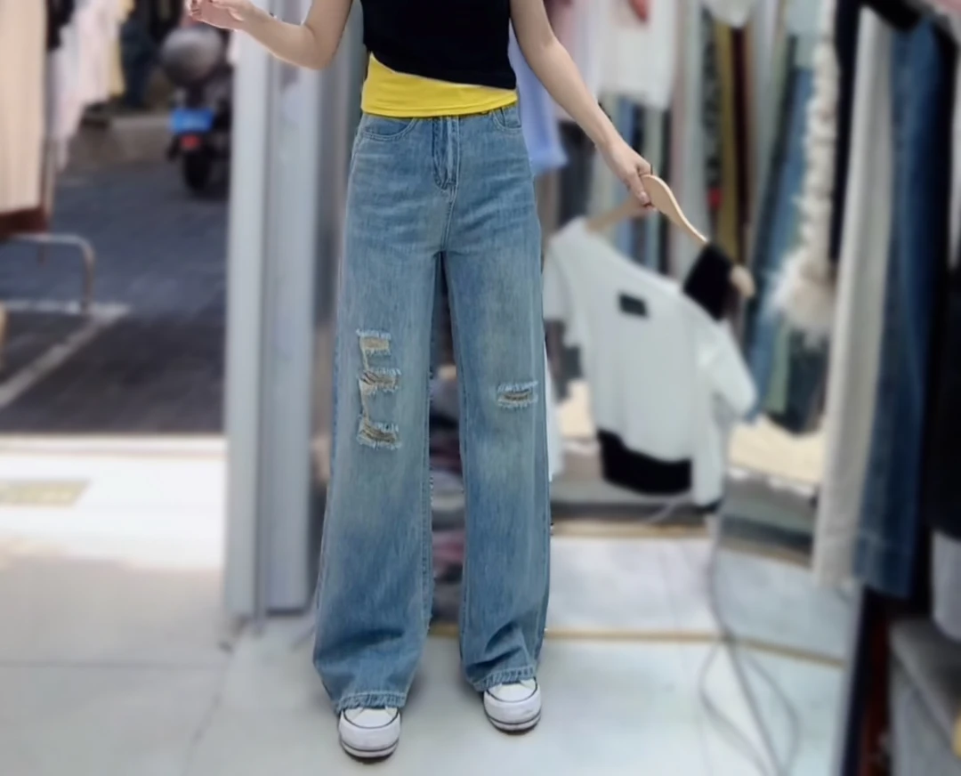 《盈盈家》高品质破洞牛仔裤