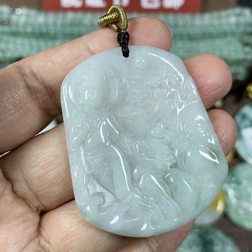 【闪购商品】翡翠颈饰未镶嵌玉吊坠翡翠玉山水自在观音