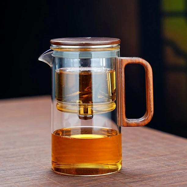 磁吸飘逸杯玻璃内胆泡茶壶大容量家用茶具茶水分离杯过滤办公杯