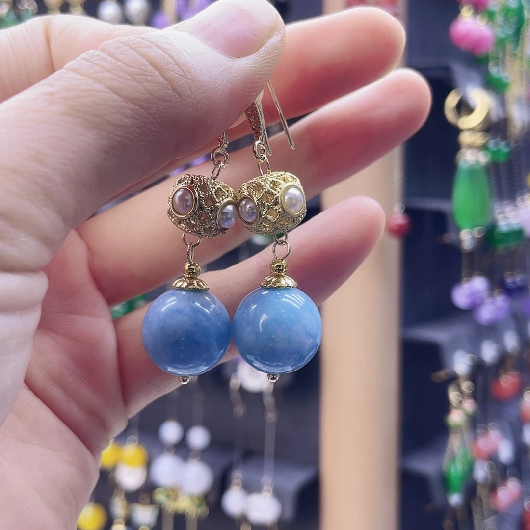 玛瑙/玉髓未镶嵌耳坠