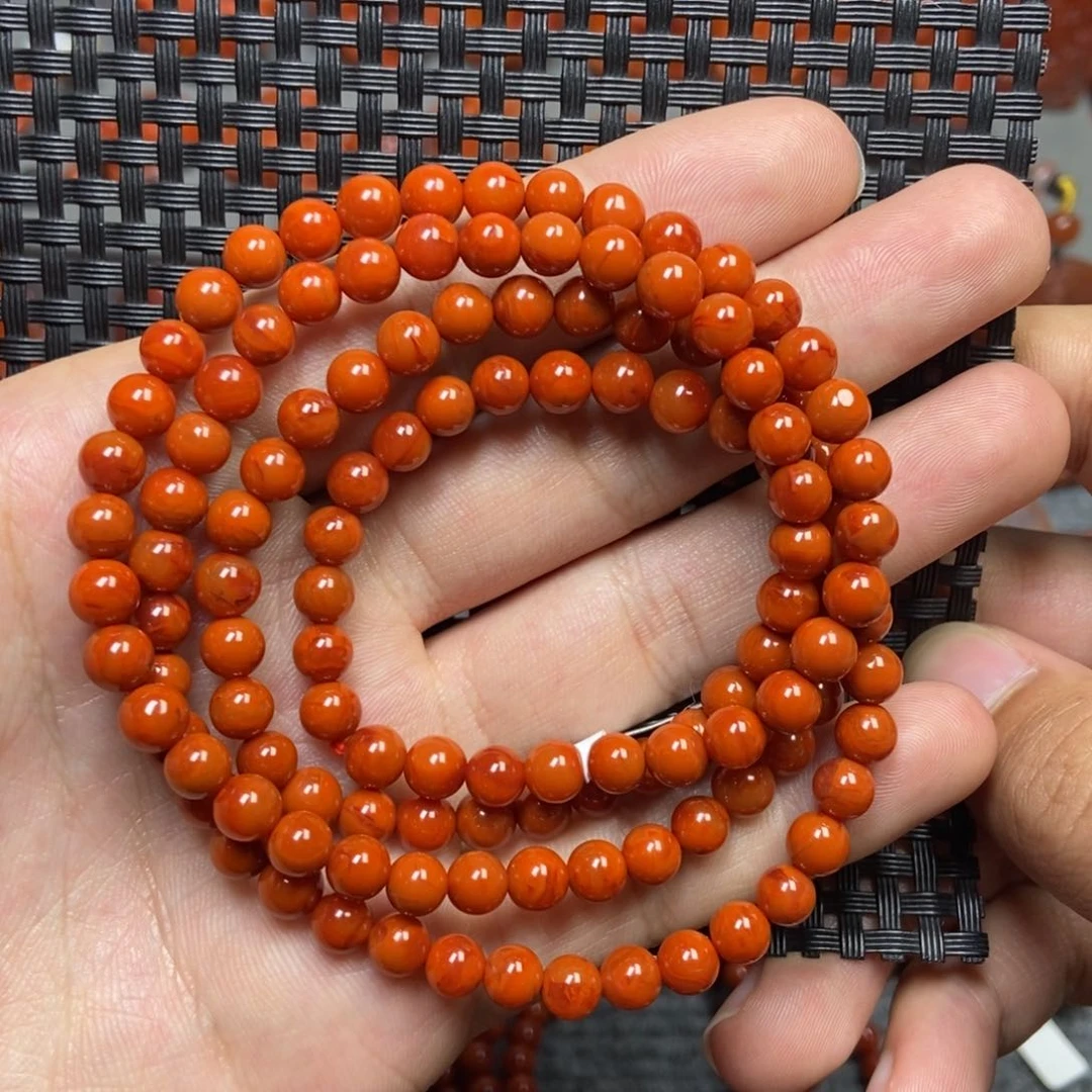 南红玛瑙手串未镶嵌5+’mm
