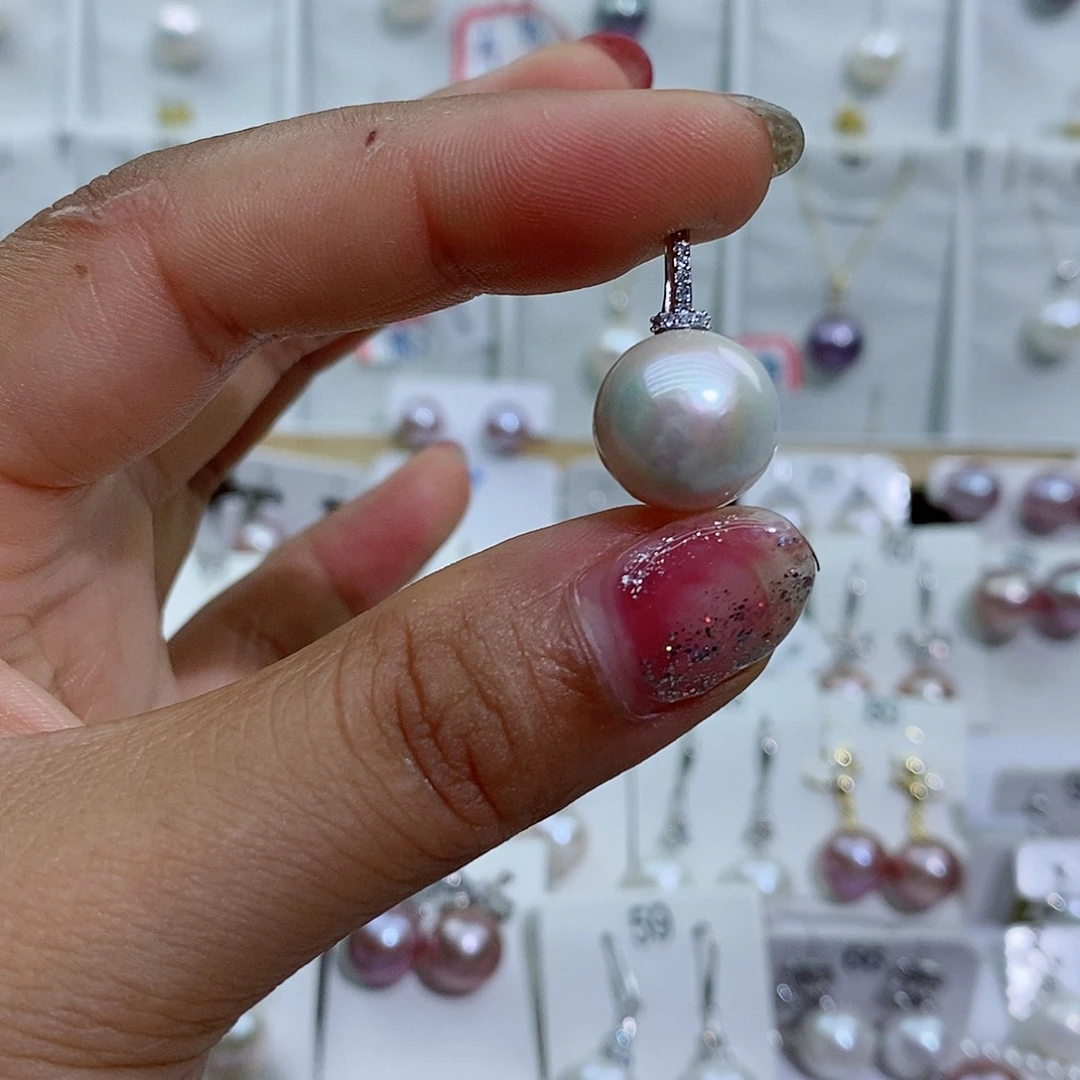 f***4淡水珍珠银S925镶嵌吊坠(赠链)