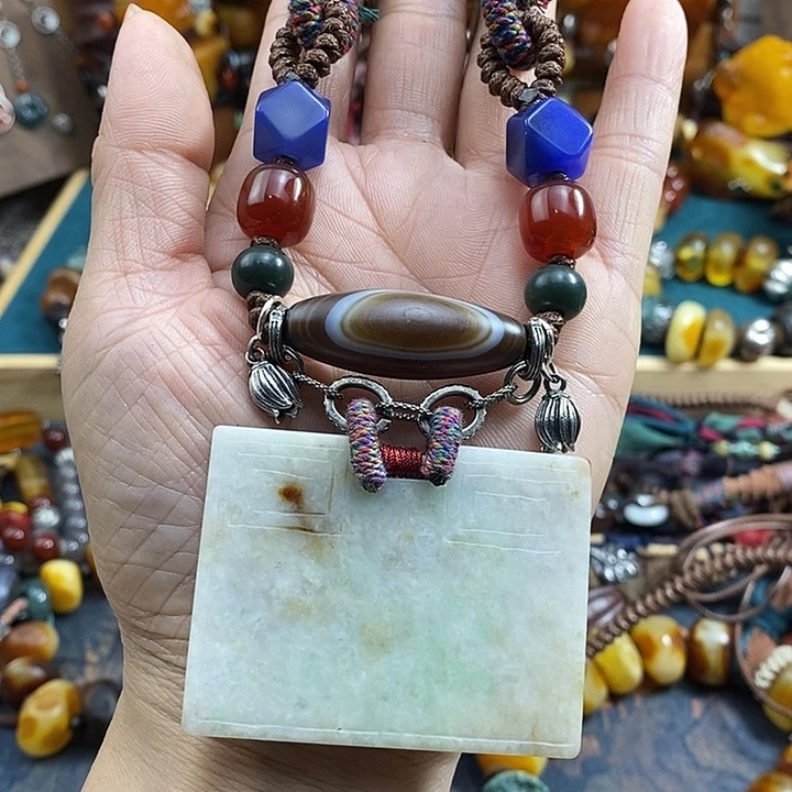 翡翠未镶嵌项链项链