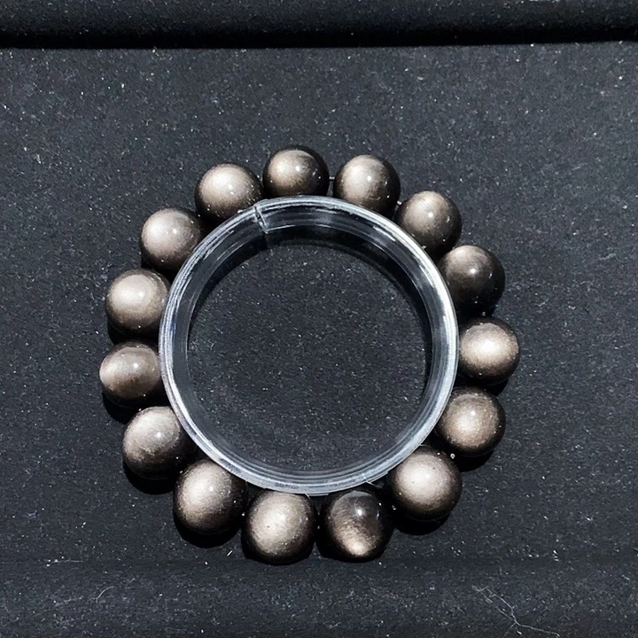 水***银黑曜岩未镶嵌手链