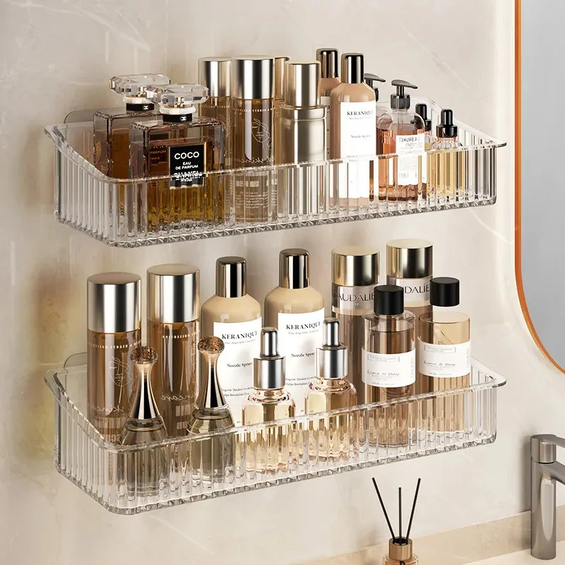 优勤卫生间置物架浴室厕所打孔壁挂洗手间洗漱墙上化妆品收纳架子