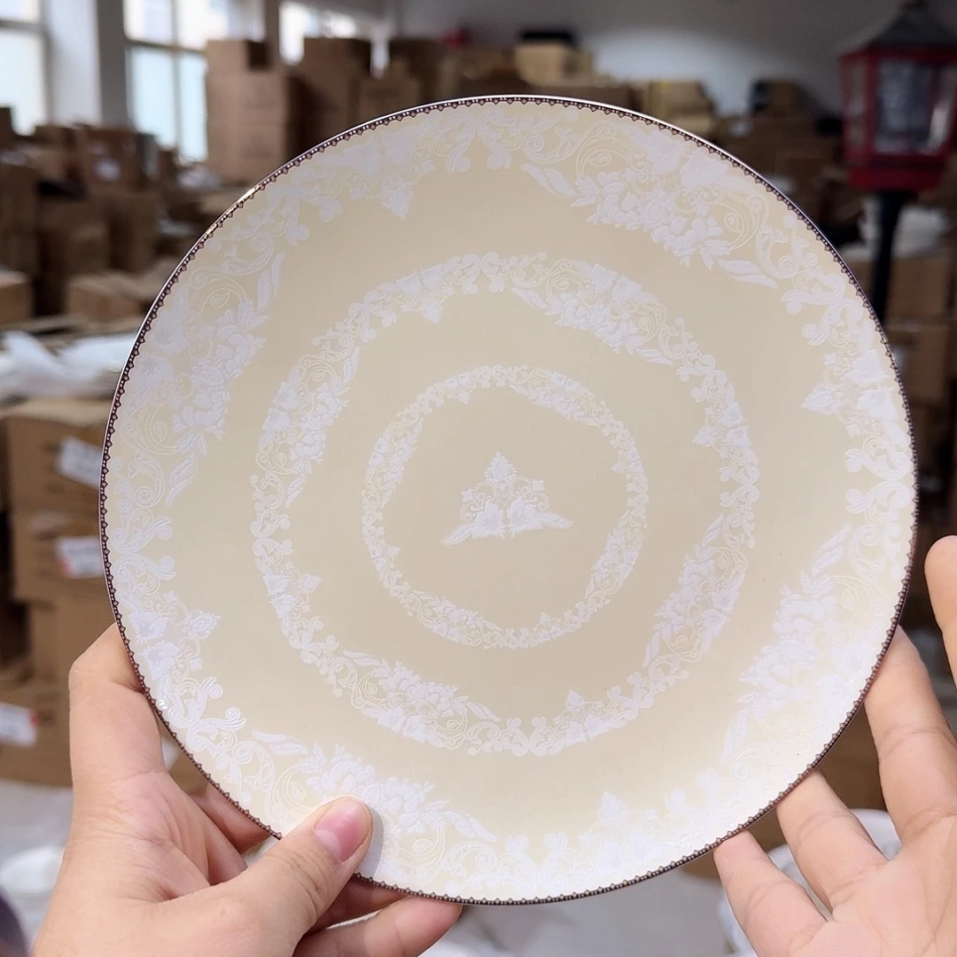 骨瓷高骨瓷8英寸月光盘20cm一个外贸骨瓷