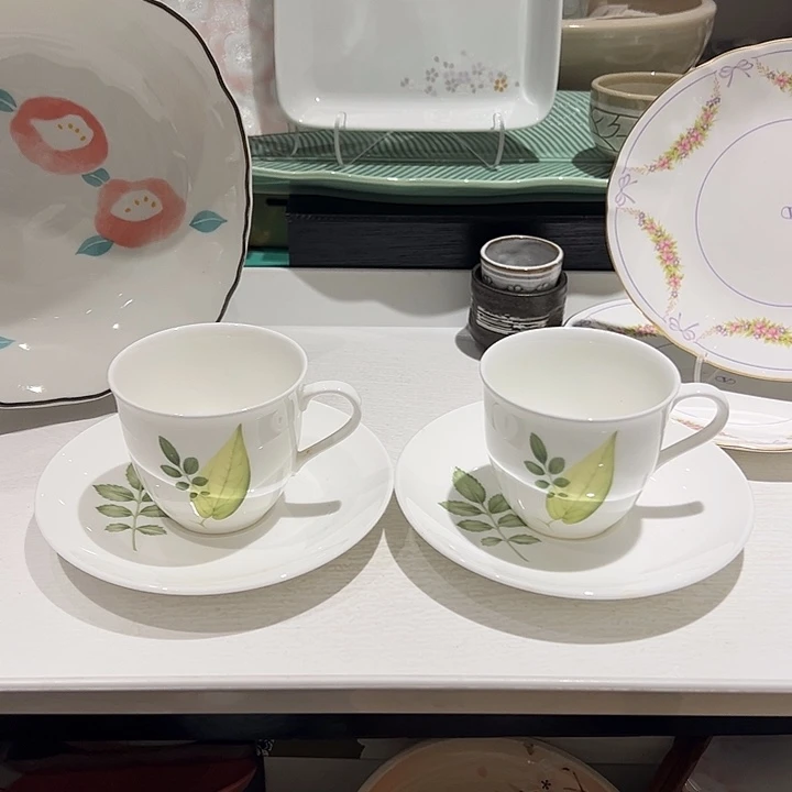 @***常瓷大牌叶子系列咖啡杯套装一对超润