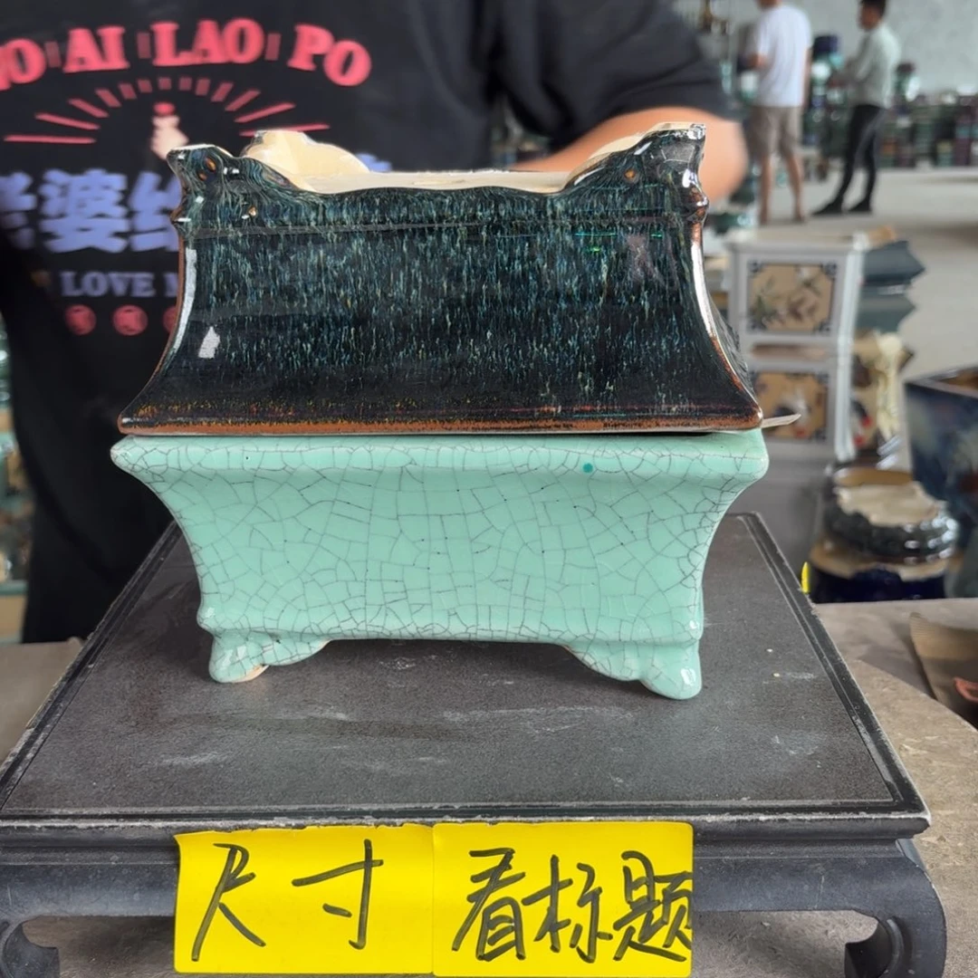 。一风堂石湾花盆 瑕疵 内19*13*7