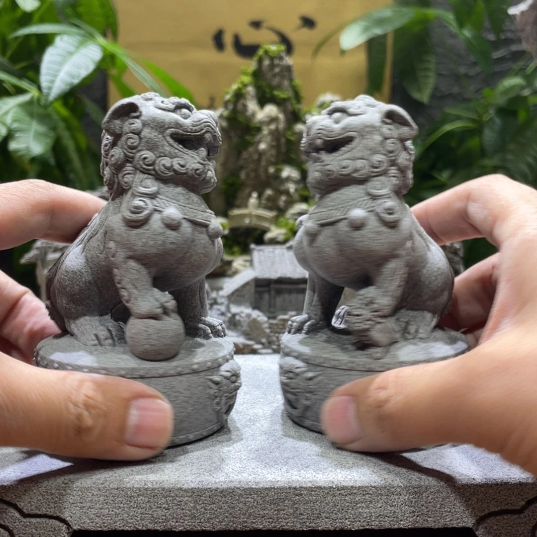 石材案头狮子一对