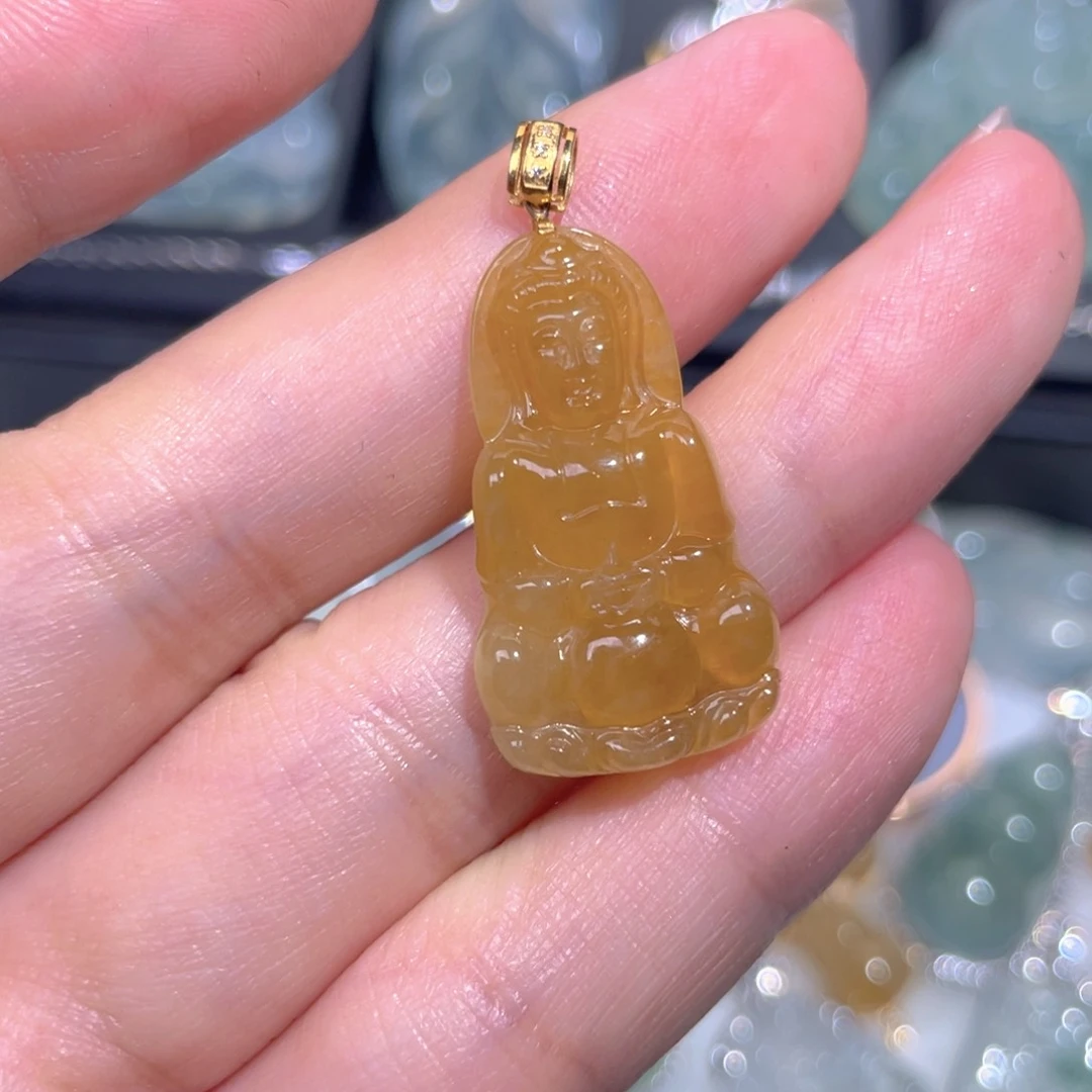 颈饰18K金镶嵌翡翠翡翠