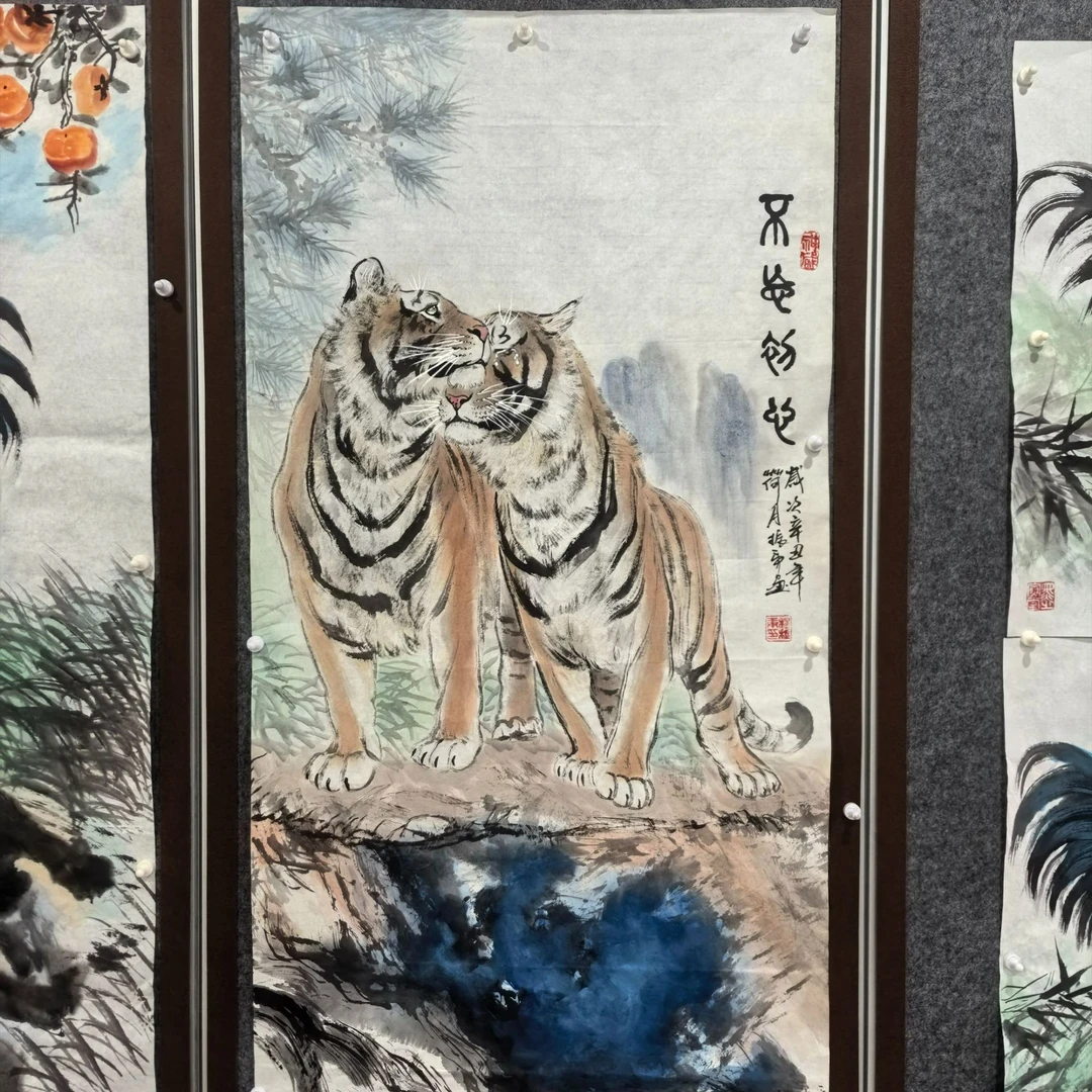 不忘初心 四尺整张 老虎 国画写意