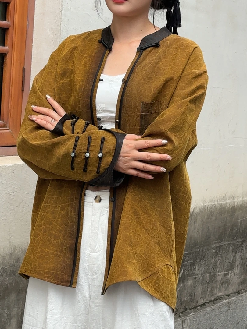 2025新款长袖中国风衬衫男女同款