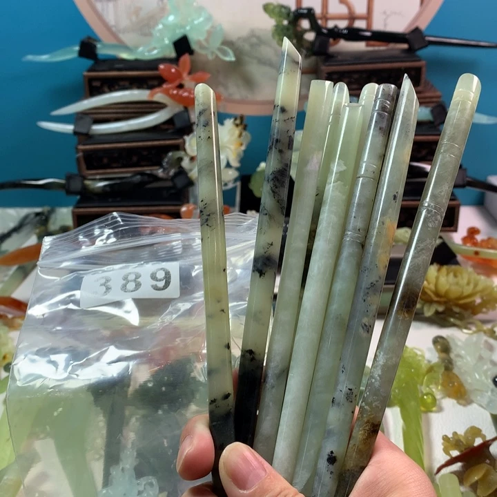 蛇纹石玉发簪未镶嵌驻****所