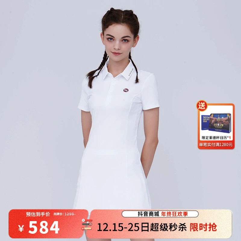 RyderCup莱德杯高尔夫女夏季透气速干短袖连衣裙RF221DZ084