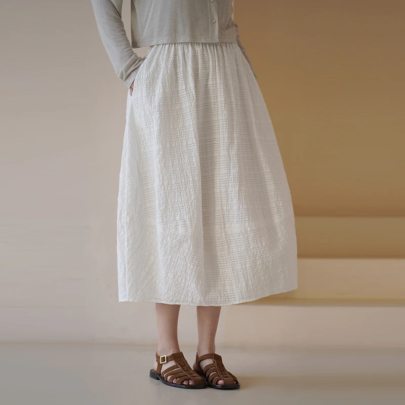 【女装优选】哈齿小姐半身裙肌理感清新春日宽松A字裙20ZZ2412125Q